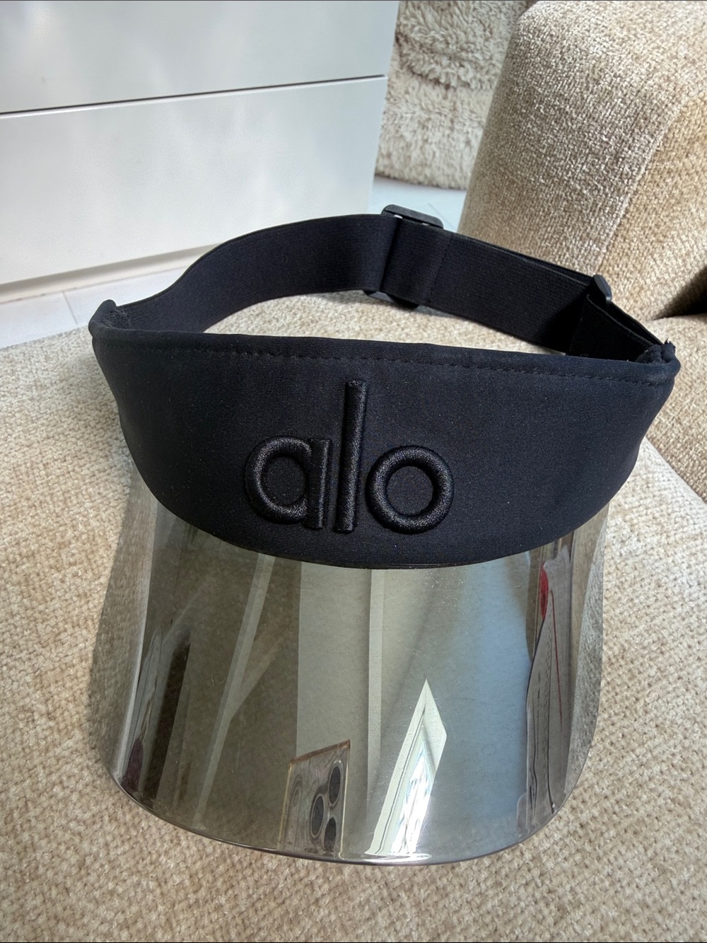 ALO Yoga Black Visor with Mirrored Silver Shield